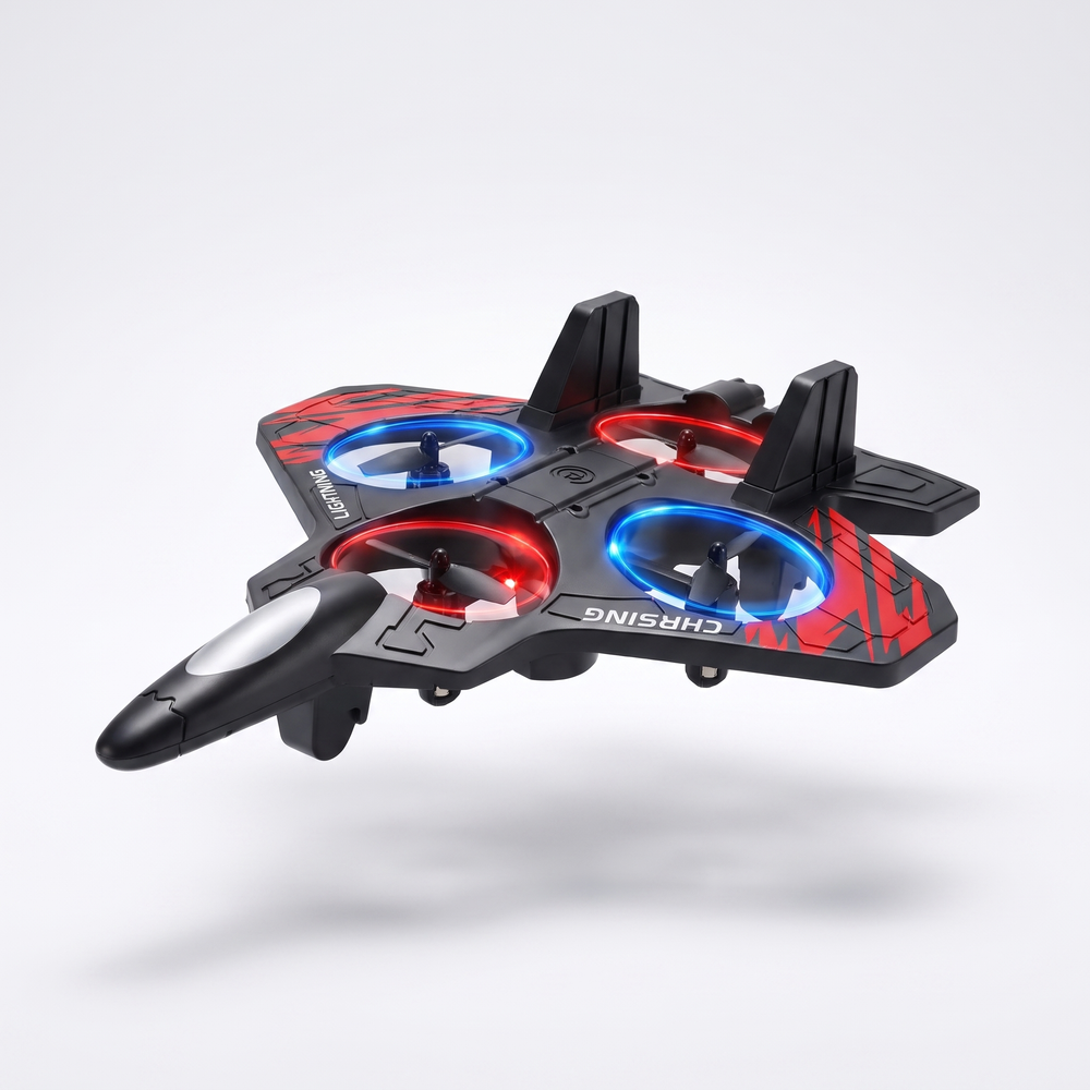 RC Stuntflygplan för Barn med LED-belysning – Radiostyrt Leksaksflygplan 2.4G