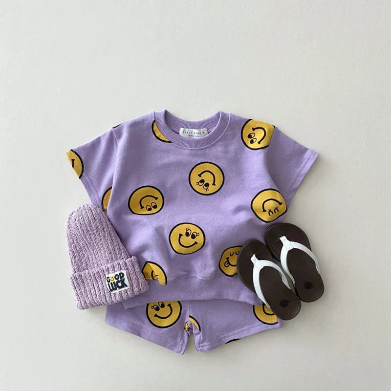 Bekvämt Barn Smiley-set – Mjuk, Andningsbar & Unisex Outfit 0–5 år More For Mini