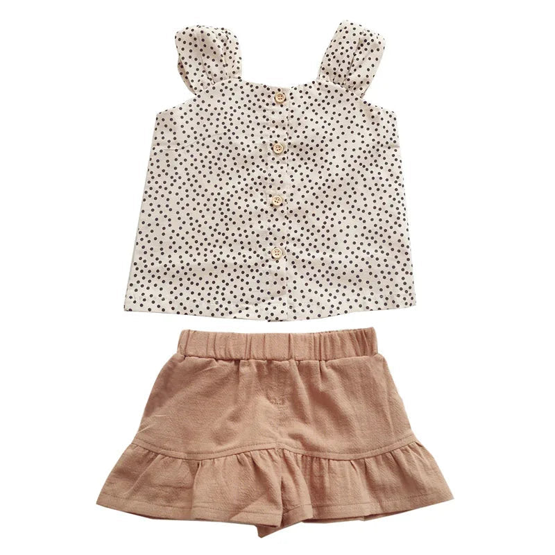 Flickor Bomulls Sommerset – Luftig Top & Short | 1-5 år More For Mini