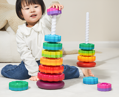 Montessori Stapelleksak för Småbarn – Pedagogiskt Vridspel för Motorik & Färger | TwistaTorn 2+ år More For Mini