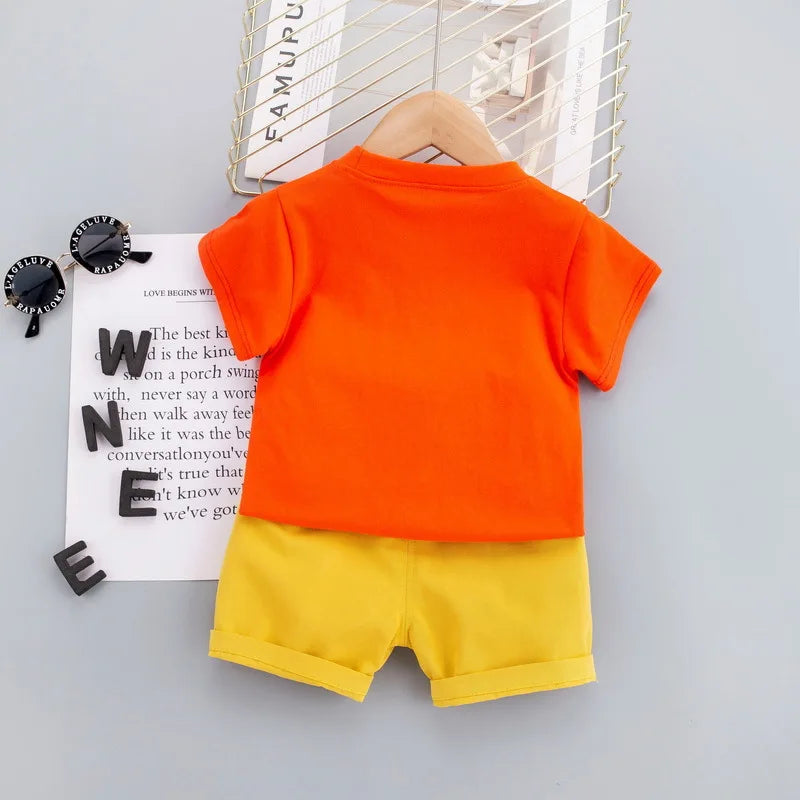 Sommarset för Pojkar 0–5 år – Lejontryckt T-shirt + Shorts i Andningsbart Bomull | WildSteps More For Mini
