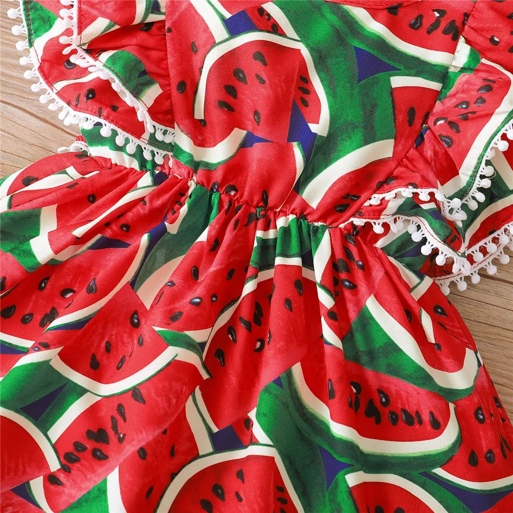 Zomerjurk Meisje met Watermeloenprint – Luchtige Kinderjurk van 100% Katoen | LivelyLoops Maat 0-3 Jaar More For Mini