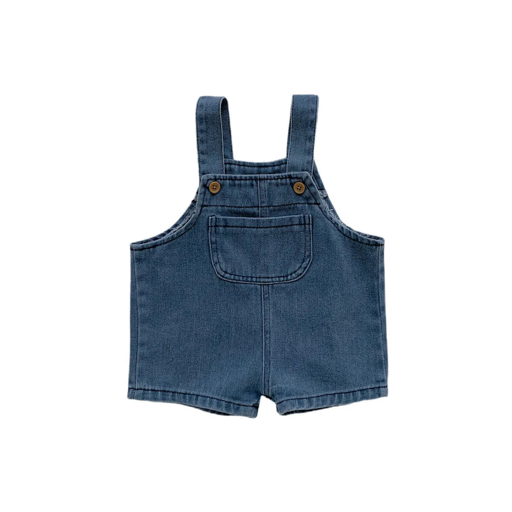 Denim Babyklädset – Bekväm Hängselbyxa & T-shirt – 0–3 år | LittleTrail More For Mini