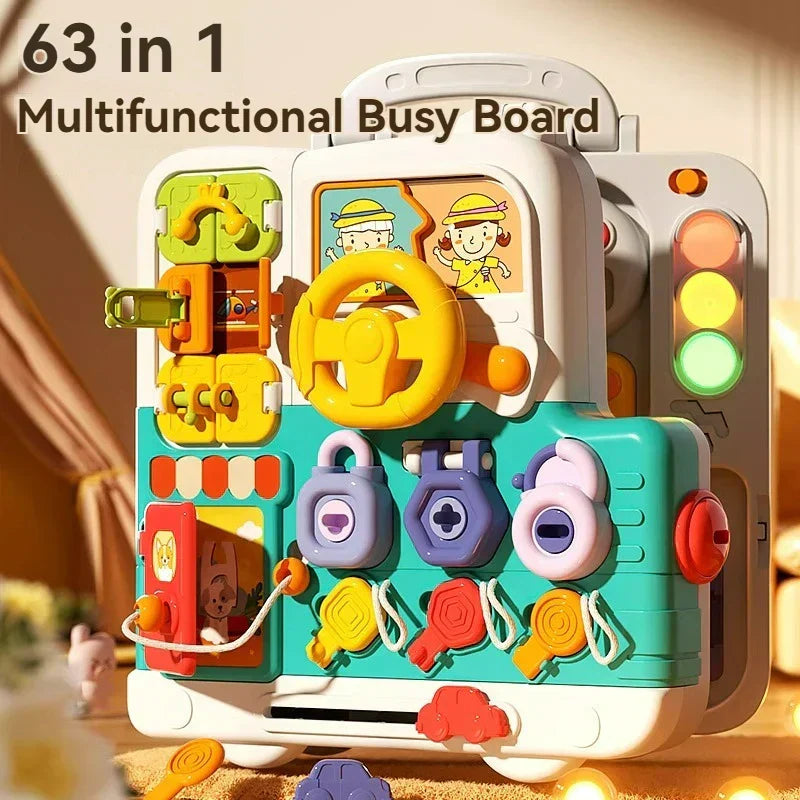 Interaktivt pedagogiskt aktivitetstavla för barn | Stimulerar motorik och lärande – CurioBoard från PlayRoots MoreForMini