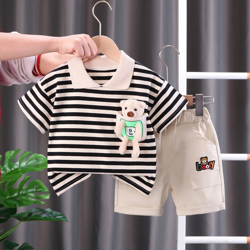 Barn Randsset Bomull – Bekväm Tröja & Shorts | 12 mån-5 år More For Mini