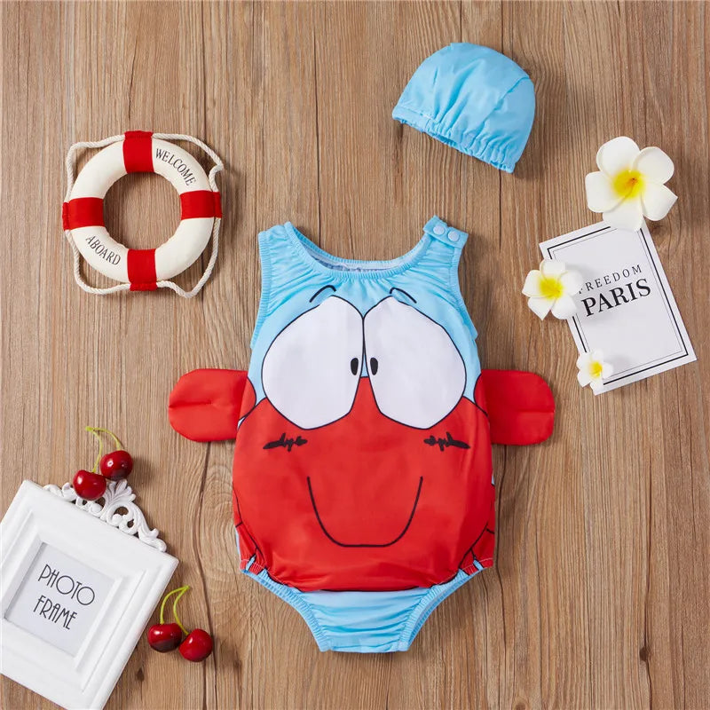 Meisjes Badpak met Hoedje – Comfortabele Zwemset voor Zomerplezier | Maat 0-4 Jaar More For Mini