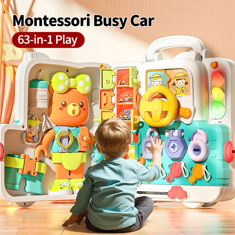 Interaktivt pedagogiskt aktivitetstavla för barn | Stimulerar motorik och lärande – CurioBoard från PlayRoots MoreForMini