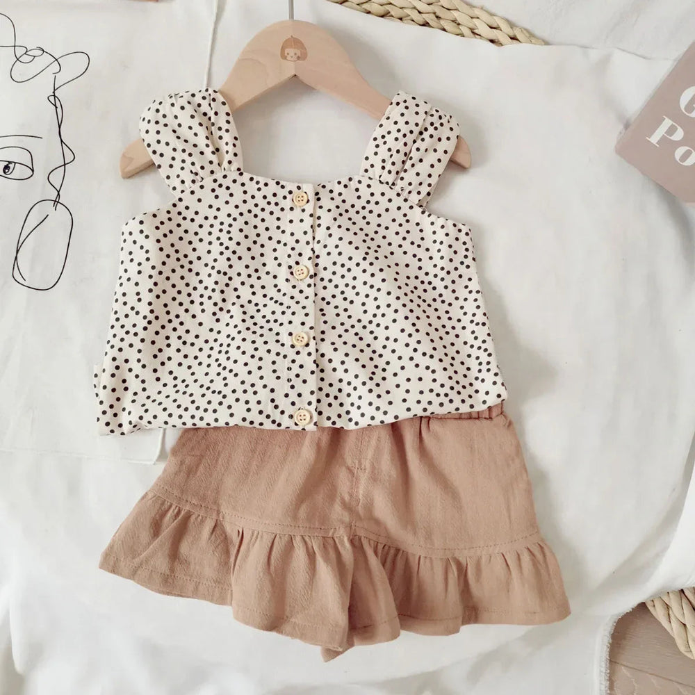 Flickor Bomulls Sommerset – Luftig Top & Short | 1-5 år More For Mini