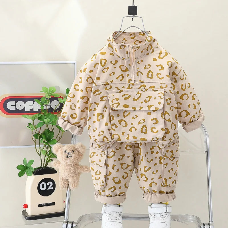 Leopardmönster 2-Delars Barnklädesset – Bekväm & Stilfull More For Mini