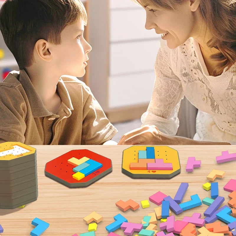 Logiska Block Geometriskt Pussel – Pedagogisk Leksak för Barn More For Mini