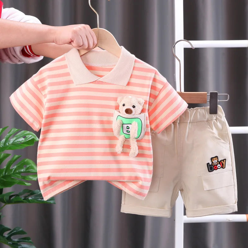 Barn Randsset Bomull – Bekväm Tröja & Shorts | 12 mån-5 år More For Mini