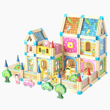 Träbyggsats för Barn – Hållbart Slottsbygge med Klossar | WoodWise Kreativ Leksak från 3+ år More For Mini