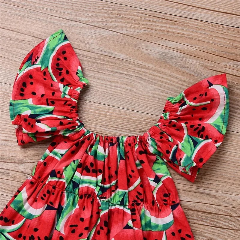 Zomerjurk Meisje met Watermeloenprint – Luchtige Kinderjurk van 100% Katoen | LivelyLoops Maat 0-3 Jaar More For Mini