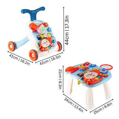 3-in-1 Baby Looptrainer & Speelcentrum – Veilig Leren Lopen & Spelen – Vanaf 7 Maanden More For Mini