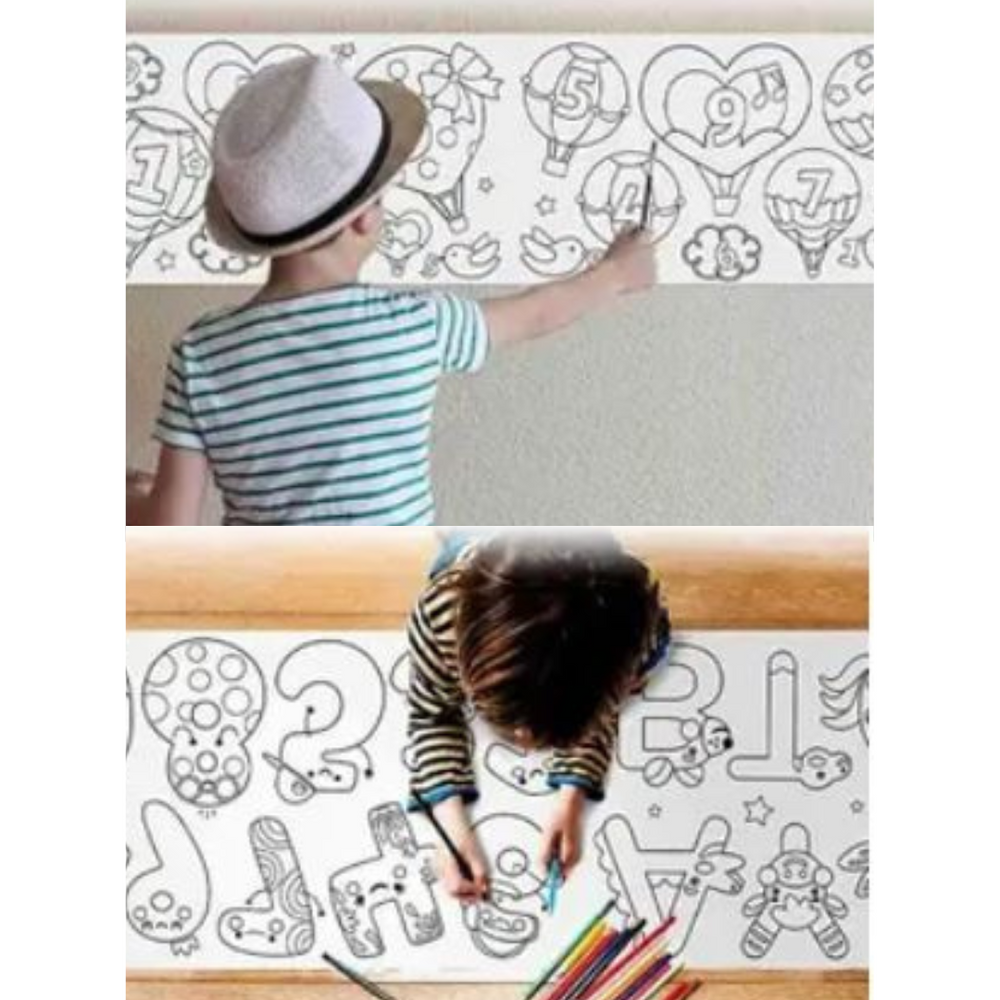 Herbruikbare Tekenrol voor Kinderen – 3 Meter Tekentape voor Muur & Tafel | Creatief Speelgoed Zonder Lijmresten More For Mini