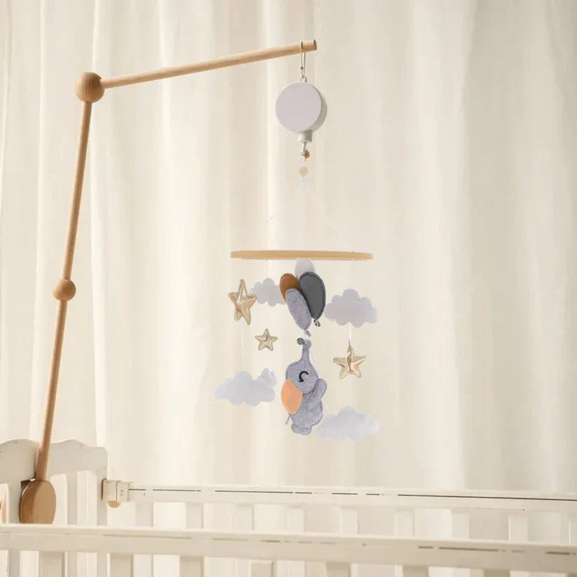 Rustgevende Houten Babymobiel Zonder Batterij – Natuurlijke Materialen & Zachte Kleuren | LittleNest SkyWhirl More For Mini