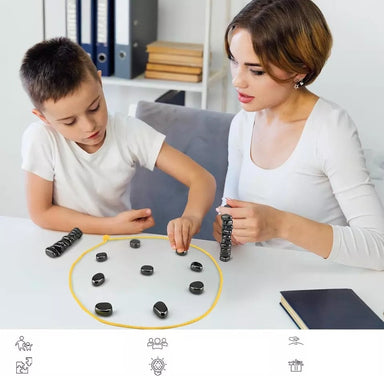 Magnetiskt Brädspel för Barn & Familjer – Strategiskt Spel från 6 År | Kompakt & Hållbart More For Mini