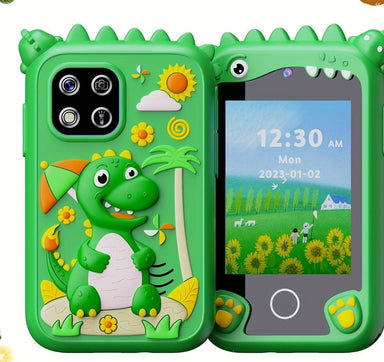 Barnvänlig leksakstelefon dino med dubbelkamera och 8GB SD – för barn 3–10 år Lilla Lycka