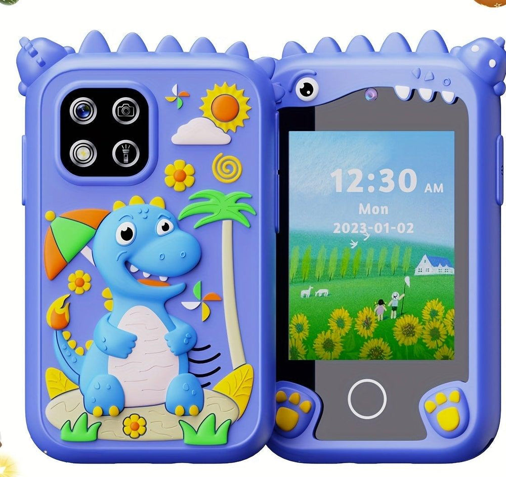 Barnvänlig leksakstelefon dino med dubbelkamera och 8GB SD – för barn 3–10 år Lilla Lycka