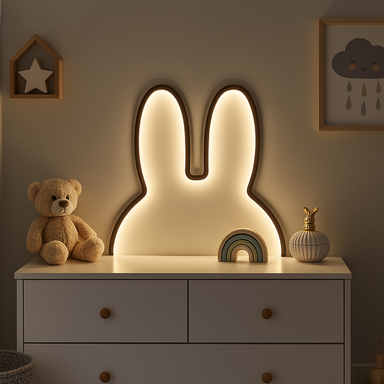 Konijntje Nachtlampje Slaapkamerlamp – Oplaadbaar & Zacht Licht voor Kinderen More For Mini