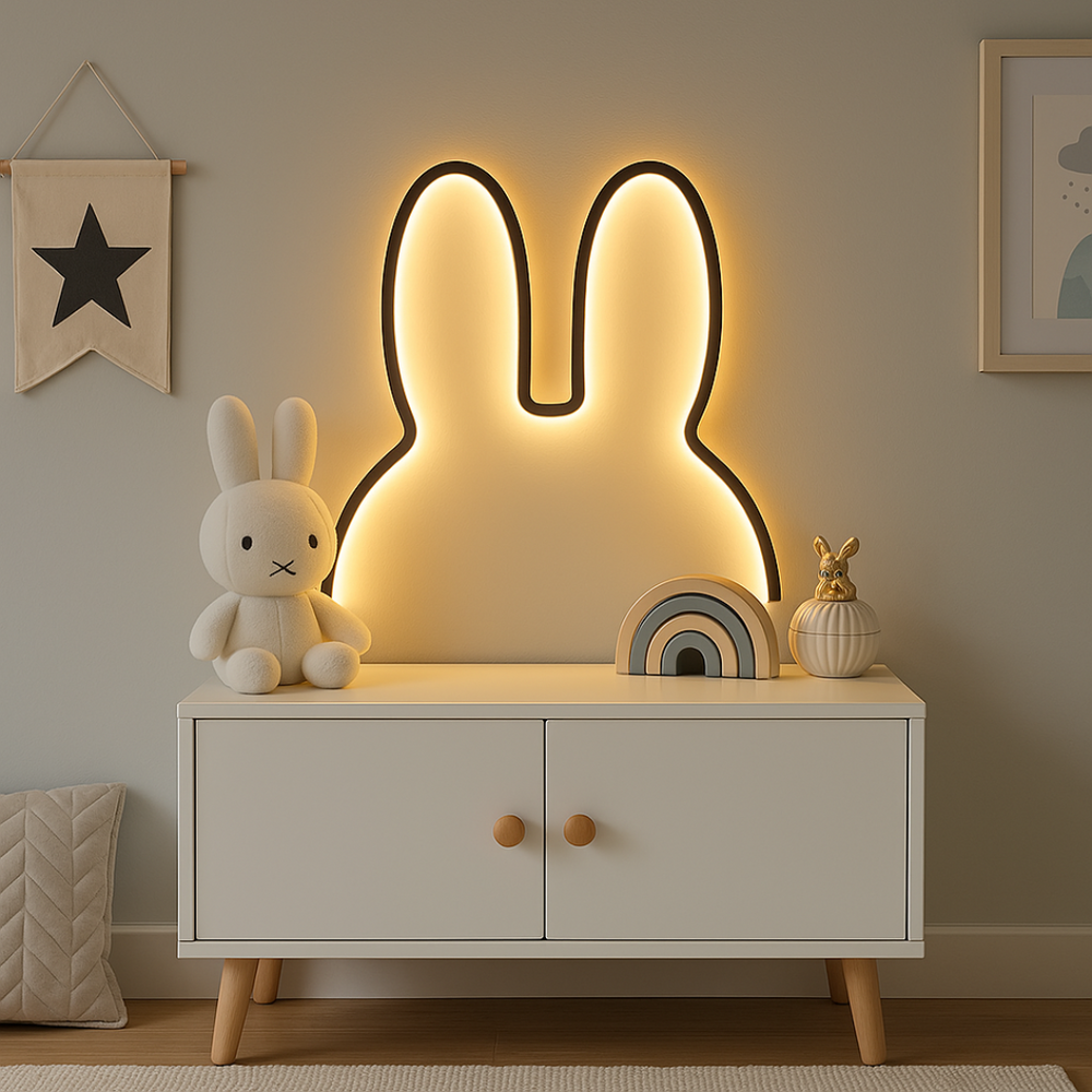 Konijntje Nachtlampje Slaapkamerlamp – Oplaadbaar & Zacht Licht voor Kinderen More For Mini