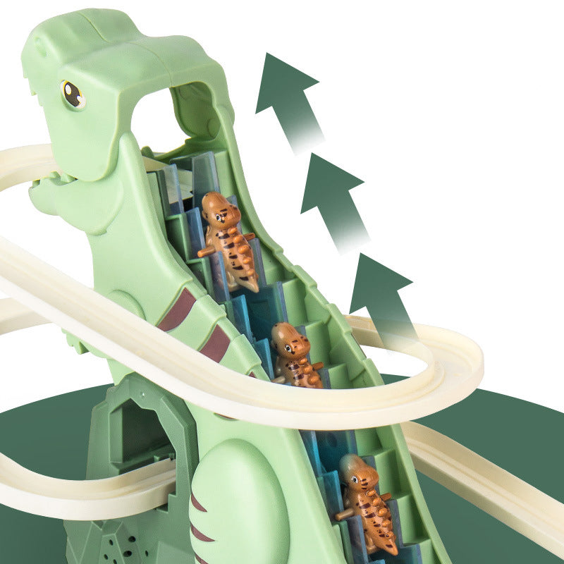 DinoRace™ Interactieve Racebaan met Dinosaurussen | Auto's met Automatische Klimfunctie & LED Verlichting More For Mini