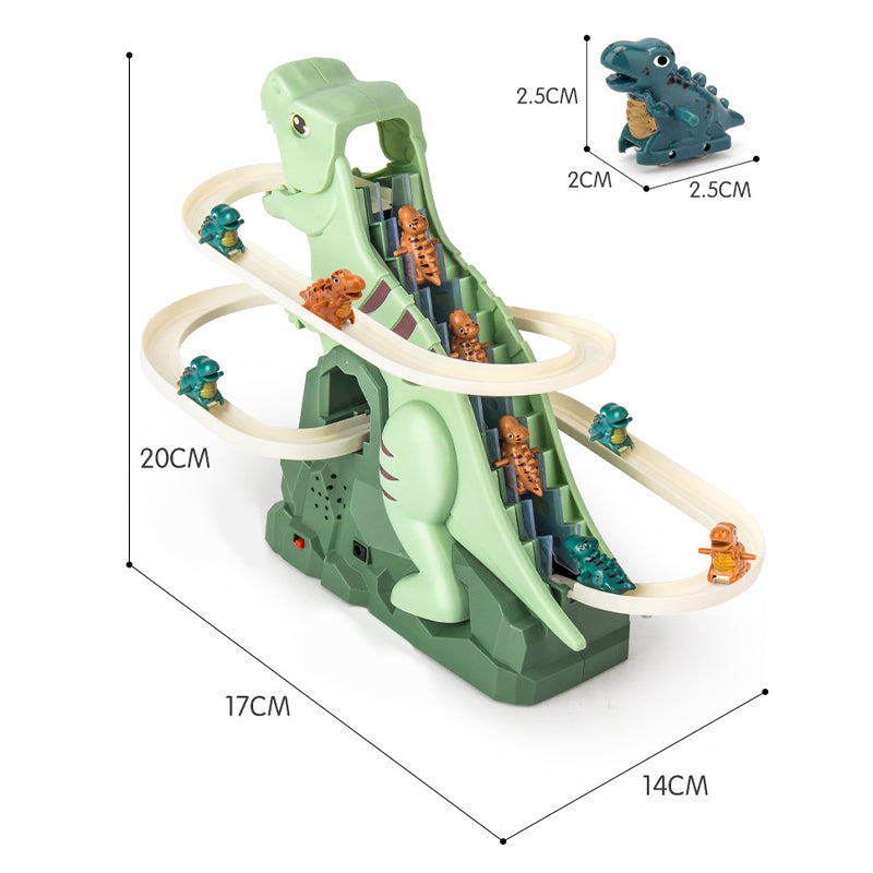 DinoRace™ Interaktiv Racerbana med Dinosaurier | Bilar med Automatisk Klättringsfunktion & LED-belysning More For Mini