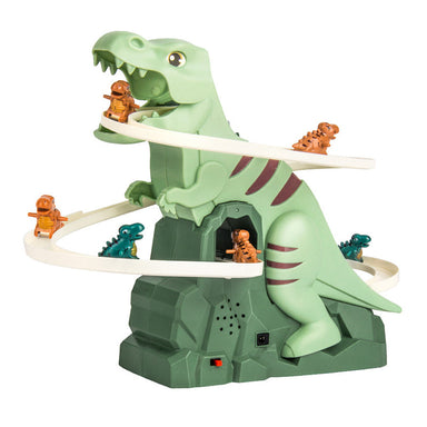 DinoRace™ Interaktiv Racerbana med Dinosaurier | Bilar med Automatisk Klättringsfunktion & LED-belysning More For Mini
